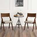 Ball & Cast Upholstered Folding Chairs Set of 2,with Padded Seat,Wooden Portable Dining Chairs W/Ergonomically Designed Back and Cushion,Easy Carry,No Need to Install,for Kitchen,Office,Walnut, 21.5 x 19.0 x 34.0 inches