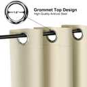 ChrisDowa Grommet Room Darkening Curtains for Bedroom and Living Room - 2 Panels Set Thermal Insulated Blackout Curtains (Beige, 52W x 45L)