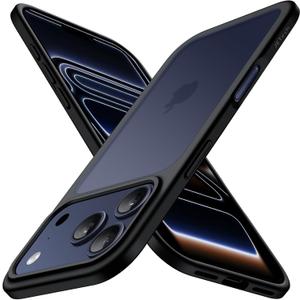 JETech Matte Case ONLY for iPhone 17 Pro Max 6.9-Inch, Shockproof Military Grade Drop Protection, Frosted Translucent Back Minimalist Phone Cover, Anti-Fingerprint (Black)