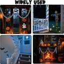 32.8ft Halloween Sandworm Tree Garland Decoration Halloween Nightmare Spooky Black White Striped Ornaments Sandworm Christmas Tree Decoration for Indoor Xmas Holiday Festive Party