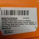 GOSERCE Rhinestone Heels Dressy Women's Stiletto Pointed Toe Pumps Mesh High Heel Pumps Fashion Prom Wedding Evening Party Shoes (Black)