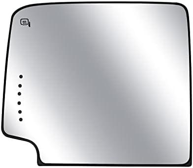 Driver Side Heated Mirror Glass, Left Upper Tow Mirror Glass Fit for Chevy Silverado GMC Sierra 1500 2014-2017 2500 3500 2015-2017, with Turn Signal & Rear Holder, Replace 23444110 TR00562