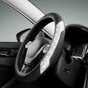 PIC AUTO Steering Wheel Cover, Sparkly Crystal Bling Glitter with Black Leather, Universal Fit 14.5"-15.5" Car Steering Wheels for Girls & Women, Breathable Anti-Slip Steering Wheels Cover