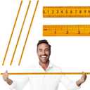 3Pcs 48 inch Yard Stick Wooden Ruler Yard Sticks Yellow Metric Ruler Straight Edge with Smooth Edges Rulers Bulk Double Sided Meter Sticks for Classroom Sewing Home Office Tailor Craft