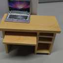 Dollhouse Miniature Laptop Computer and Office Table Doll House Simulation Notebook Accessories for Doll 1/6 1/12 Miniatures Pretend Play