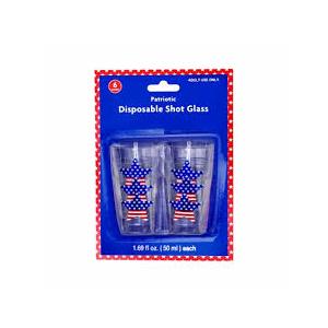 Patriotic Disposable Shot Glass 6 count