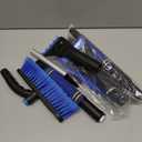 34" Extendable Ice Scrapers for Car Windshield 2-in-1 Snow Brush for Car Snow Scraper for Car Snow Scraper and Drush with Ergonomic Foam Grip for Cars, Trucks, SUVs with 360 Pivoting Brush Head Blue