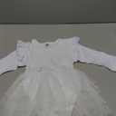 Baby Girl Ruffle Sleeve Romper Dress Outfit Newborn Princess Tulle Dresses Infant Jumpsuit Tutu Skirt Set Clothes (9-12 Months, White-long Sleeve)