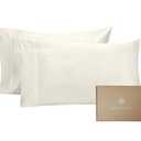2 x BIOWEAVES 100% Organic Cotton King Pillow Cases 300 Thread Count Soft Sateen Weave GOTS Certified – King Size, Set of 2, Natural