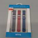 WITHit Designer Silicone Replacement Band for Fitbit Inspire, Inspire HR, or Inspire 2, 3-Pack, Bluestone, Coral and Light Gray  Secure, Adjustable, Fitbit Watch Band Replacement, Fits Most Wrists