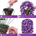 HyeFlora Artificial Flowers with Basket for Outdoors, 3pcs Faux Hanging Morning Glory Silk Fake Flowers Lifelike Plants UV Resistant Flowers for Outside Planter Patio Garden Porch Decor (Purple)
