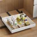 Expandable Pull Out Cabinet Organizer, 21"Deep Slide Out Drawer for Cabinets Adhesive Pull Out Drawers Heavy Duty Pull Out Shelves for Kitchen, Cupboard, Pantry, Bathroom(White,1-Pack)