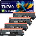 InkNI TN760 - Compatible Toner Cartridge Replacement for Brother TN-730/TN-760 730 TN-760 for MFC-L2710DW MFC-L2750DW DCP-L2550DW HL-L2350DW HL-L2395DW HL-L2370DW (4 Pack)