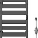 Towel Warmer Rack 6 Bars Towel Warmer Wall Mounted with Timer & Temperature Adjustments Electric Heated Towel Drying Racks for Bathroom (Black)