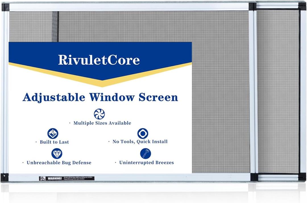Expandable Window Screen：1 Pack Adjustable Window Screen Replacement (18" H x 25" - 49" W) - Large Replacement Window Screens with Frame Expandable, Aluminum Horizontal Sliding Window Screens