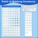 160 Pcs Chinoiserie American Mahjong Only, 1.2 x 0.8 Inches Blue Melamine Mahjong Tiles, Hand Carved Pattern for Mah Jong Games, Adult Classic Board Games, Beginners, Mah Jong Lovers