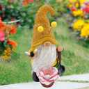 Garden Gnomes Outdoor Decor Solar Gnomes Statue Waterproof for Outside,Lawn,Patio,Garden Gifts for Mom Women,Garden Gnomes for Yard