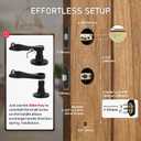 Double Front Door Handle Set with Dummy and Deadbolt, Entry Front Door Lock Set with Classic Half Grip Curved Door Handle for Exterior Doors or Office, Matte Black