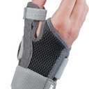 MUELLER Sports Medicine Adjust-to-Fit Thumb Stabilizer, Spica Splint, Thumb Pain Relief Brace for Men and Women, Ideal for De Quervain's Tenosynovitis, Arthritis, Sprains, Fits Right or Left (Pack of 1), Gray