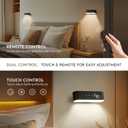 Wall Sconces Battery Operated Set of 2, 360 Rotate Magnetic Rechargeable Wall Mounted Lamp with 3 Color Temperatures & 9 RGB Modes, Wireless Wall Lights for Bedroom, Picture, Living Room (A01-Black+Black)