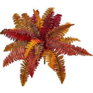 Nearly Natural 20 Autumn Boston Fern Artificial (Set of 3) Silk Plants Orange