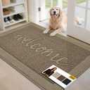 JSEI Door Mat 32"x 48",Absorbent Dirt Welcome Mat,Non-Slip Entryway Rugs Washable Indoor Entrance Mats,Low Profile Floor Mat for Entryway and Front Back Door,Beige