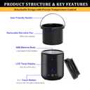 Podoy Mini Wax Pot Warmer for Hair Removal, Small Portable Travel Wax Melt Heater Machine Digital Display for SPA Salon Brow Body Nose Upper Lip Hair Waxing with 100 Waxing Sticks
