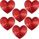 Valentine Placemats Set of 6, Red Heart Shaped Place Mats, 15 x 15 Inch Valentines Day Table Mats with Rose for Valentine's Day Anniversary Wedding Party Supplies Kitchen Dining Table Decor