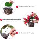 Artificial Fake Hanging Hibiscus Flowers Plants Baskets for Outdoor Decor, Faux Silk Hibiscus Long Vines in Planter UV Resistant Realistic Flowers for Outside Porch Patio Home Decoration, Red