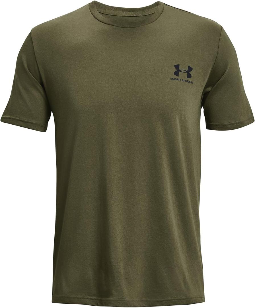 Under Armour Men's Sportstyle Left Chest Short Sleeve T-Shirt (3X-Large, (390) Marine Od Green / Black / Black)