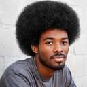 Afro Wig Men 70s Rock Disco Costume for Mens or Women Short Kinky Curly Heat Resistant Synthetic Wigs for Party (Black 1)