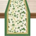 XCHI Shamrocks Clovers St. Patrick's Day Table Runner Table Decoration for Party Home Kitchen Dining Holiday Decor 13x90 Inch