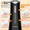 FlossJet Water Dental Flosser Cordless Oral Irrigator with 300ml 5 Tips 4 Modes USB Charger Portable Travle Irrigation Cleaner IPX7 Electric Irrigador Dental for Teeth Cleaning (Black)