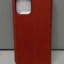 SHIELDON Wallet Case for iPhone 12 Pro 6.1", Genuine Leather Folio Case Kickstand and RFID Blocking Credit Card Slots Magnetic Closure Compatible with iPhone 12/12 Pro - Retro Red