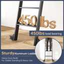 9FT Aluminum Rolling Library Ladder with 4FT Sliding Hardware Kit,Telescopic Hook Track with Brake Wheel,8 Steps with Handrail,450lbs Capacity,Black,Easy Assembly,for Loft Bookcase Attic Home