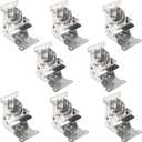 8 Pack 0-90-180 Degree Foldable Support Bracket, Self-Locking Hinge Table Leg Brackets with Mounting Screws, Corner Brace for Folding Legs, Folding Workbench, Silver