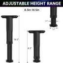 8PCS Adjustable Bed Frame Support Legs(8.3"-14.5"),Center Slats Support Leg | Extra Durable Furniture Support Feet, for Frame/Sofa/Dresser/Chair/Table, Legs Furniture Replacement Parts