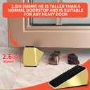 Strongest Heavy Duty Door Stoppers - Tall Door Stop Wedge Large Door Stoppers for Bottom of Door, Tall up to 2.6 in Doorstop Zinc Alloy and Silicone Made Suits Any Heavy Door Any Smooth Floor(2gold)