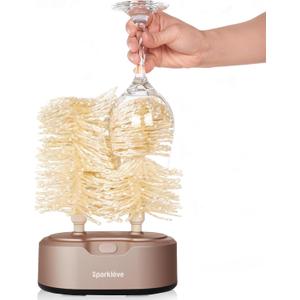 Home Glassware Polisher, World's First Affordable Spinning Glass Polisher, 600 RPM Dries and Polishes, All Glasses, Bar, Drinking, Best Wet For Sparkling Glassware, Champagne, Premium Painted