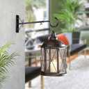 BOLITE Bird Feeder Hanger(16 to 24 Inch), Adjustable Hanging Plant Brackets, Plant Hangers for Hanging Bird Feeders, Planters, Lanterns, Wind Chimes, String Lights, 2 Pack, Black