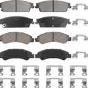 Front & Rear Semi-Metallic Brake Pads Set for Chevey 2007 Silverado Suburban Sierra Yukon XL 1500, Tahoe, Avalanche, for Cadillac Escalade ESV EXT, 8PCS