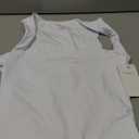 REORIA Butsmooth Womens Sexy Sleeveless Square Neck Double Lined Basic Bodysuit Tank Tops (Small, White)