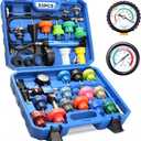 DISEN 33Pcs Coolant Pressure Tester Kit, Master Coolant Vacuum Refill Kit with 23 Radiator Adapters, Radiator Cooling System Pressure Tester & Vacuum Purge Tool for Cars, Trucks, SUVs