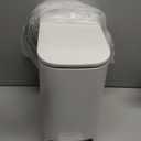 Cesun Small Bathroom Trash Can with Lid Soft Close, Step Pedal, 6 Liter / 1.6 Gallon Stainless Steel Slim Garbage Can for Bedroom, Diaper Waste Basket with Removable Inner Bucket (White)