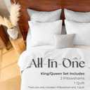 King Quilt Set with Shams Lightweight Quilted Bedspread Coverlet Thin Comforter Bed Cover Vintage Washed Quilted Blanket for All Season, Brushed Microfiber Diamond Stitching, Linen White, 104"x92"