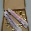 Christmas Advent Wreath Candle Holder with 4 Candles Set, Advent Wreath Ring, Metal Ring Candle Stand Purple & Pink 10 x 7/8'' Taper Candles for Christmas Home Church Table Centerpiece Decor(Gold)