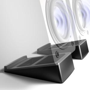 VIVO Medium 5 x 8 inch Desktop Speaker Stands, Desk Studio Wedge with 15 Tilt Design, Audio Stand Riser for Bookshelf Speakers, Anti-Vibration, Set of Two, Black, STAND-SP2A-M