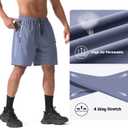 Athletic Running Shorts for Men 2 Pack 7"/9" Quick Dry Workout Gym Shorts with Zipper Pockets (Black, XL)