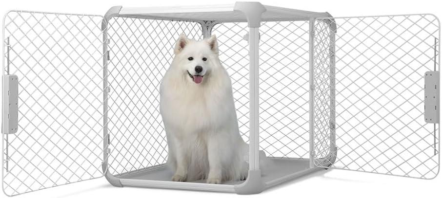DIGGS Evolv Dog Crate - Slim, Durable Dog Kennel with Removable Ceiling Panel and Modular Design - Safe, Stylish, Convenient (Ash, Large)