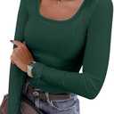 ANRABESS Womens Long Sleeve Shirts Scoop Neck Ribbed Knit Slim Fitted Tops Casual Basic Tee 2025 Fall Fashion Outfits Clothes M